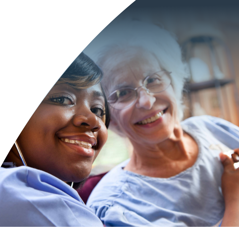 care giver and old woman